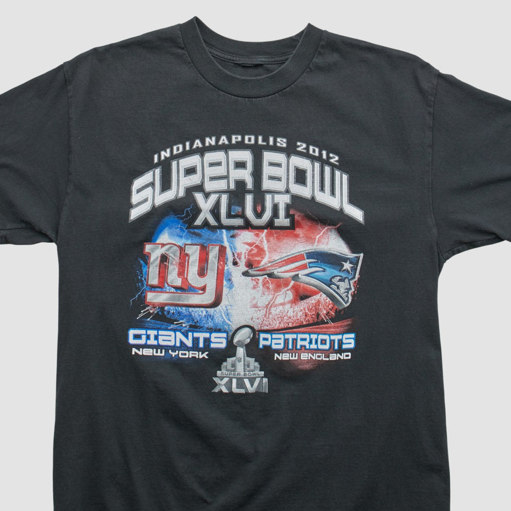 Superbowl XLVI 2012 T-shirt - Black Vintage outlet