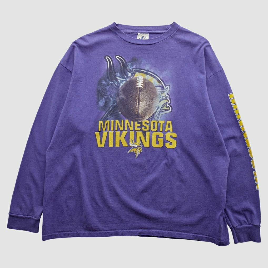 Minnesota Vikings Logo Athletic 90s Long Sleeve T-shirt - Purple Vintage for sale