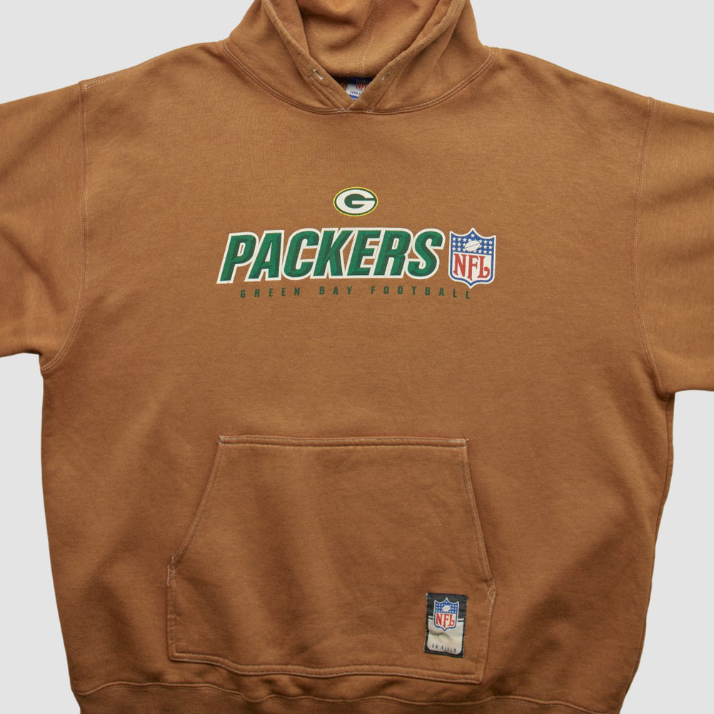 Green Bay Packers NFL 2000s Hooded Pullover Sweatshirt - Brown Vintage cheap