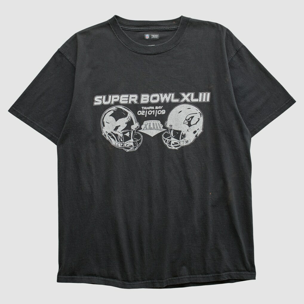 Superbowl XLIII NFL 2009 T-shirt - Black Vintage outlet