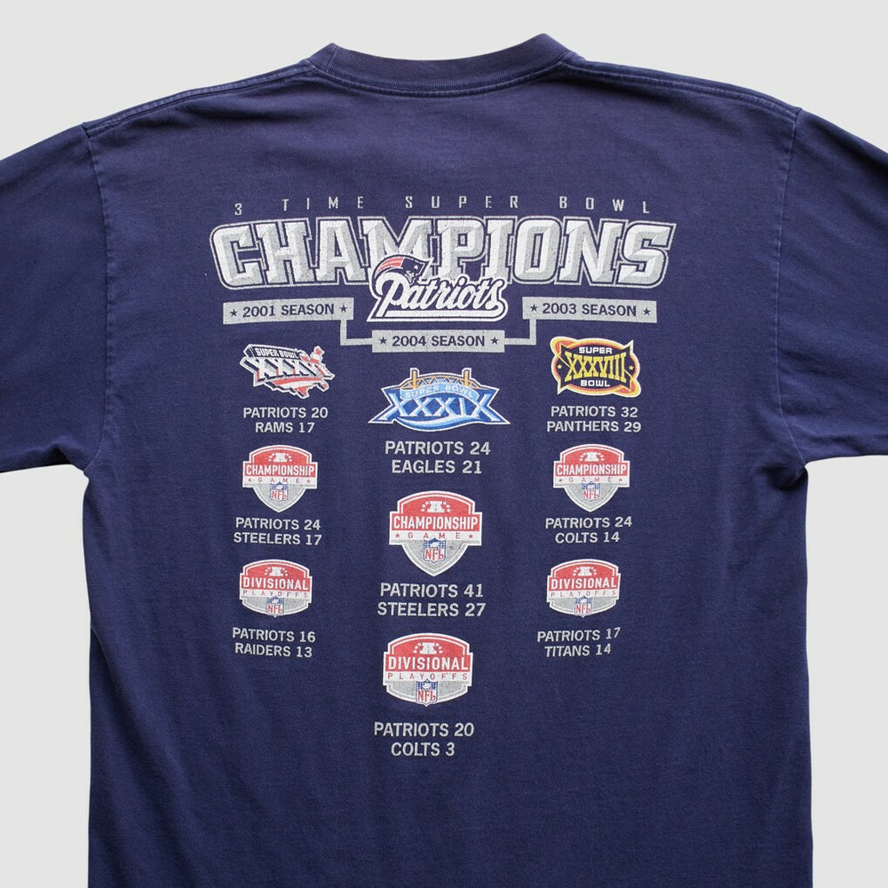 New England Patriots Reebok 2000s Long Sleeve T-shirt - Navy Vintage for sale