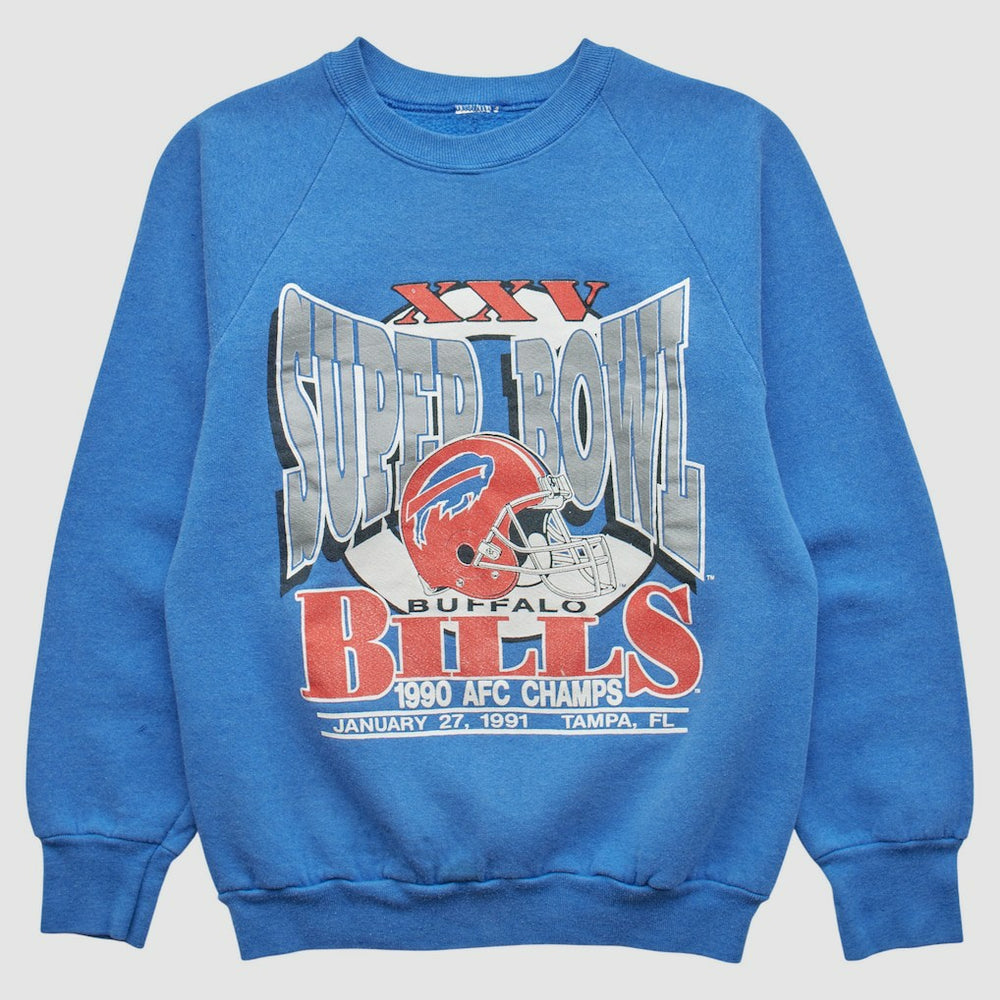 Buffalo Bills 1990 Pullover Sweatshirt - Blue Vintage sale