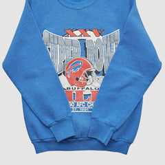 Buffalo Bills 1990 Pullover Sweatshirt - Blue Vintage sale