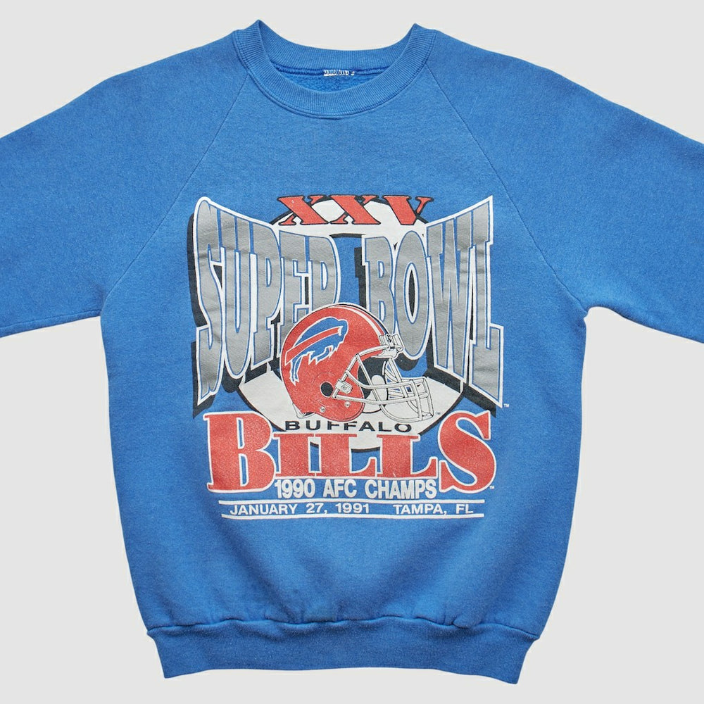 Buffalo Bills 1990 Pullover Sweatshirt - Blue Vintage sale