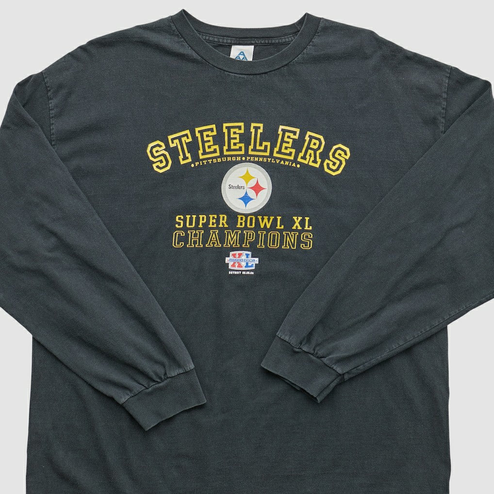 Pittsburgh Steelers Alstyle 2006 Long Sleeve T-shirt - Black Vintage sale