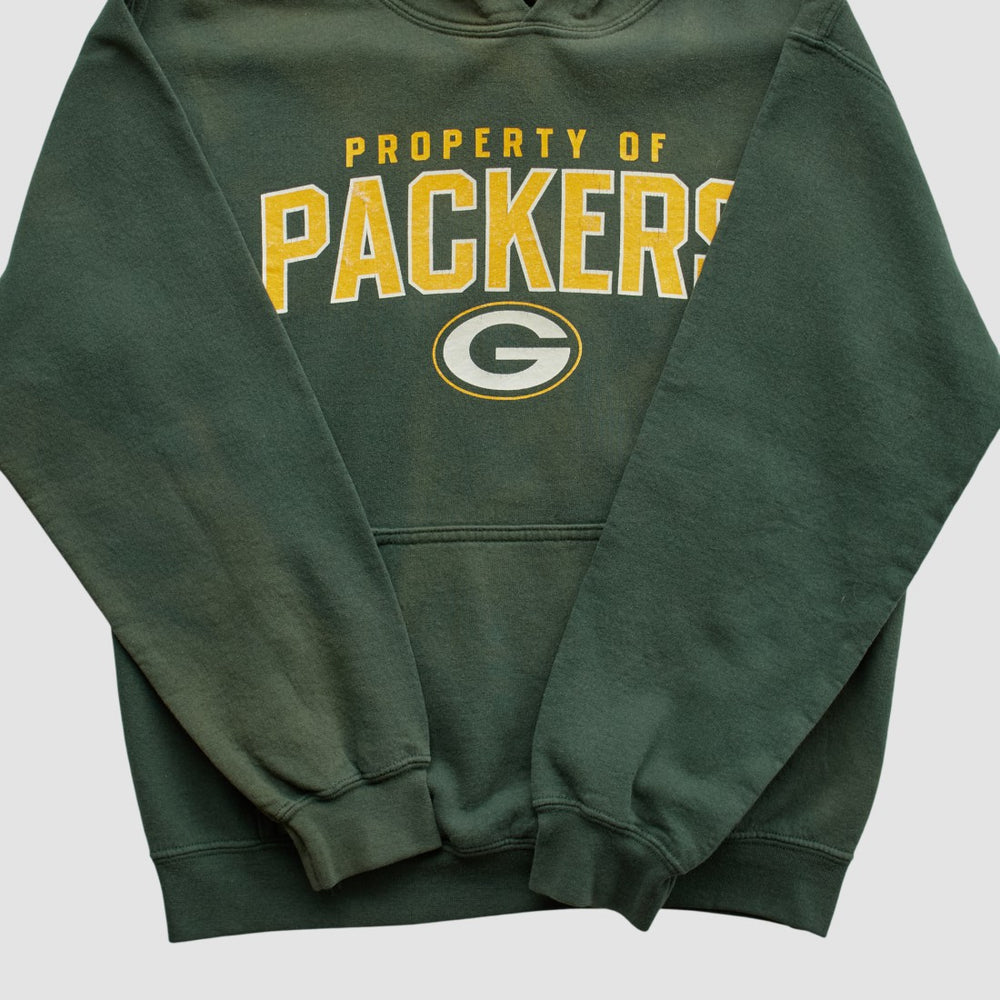 Green Bay Packers Reebok 2000s Hooded Pullover Sweatshirt - Green Vintage online