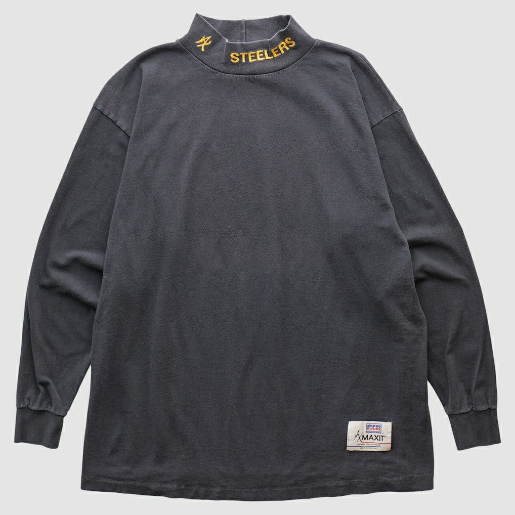Pittsburgh Steelers 90s Long Sleeve T-shirt - Charcoal Vintage cheap