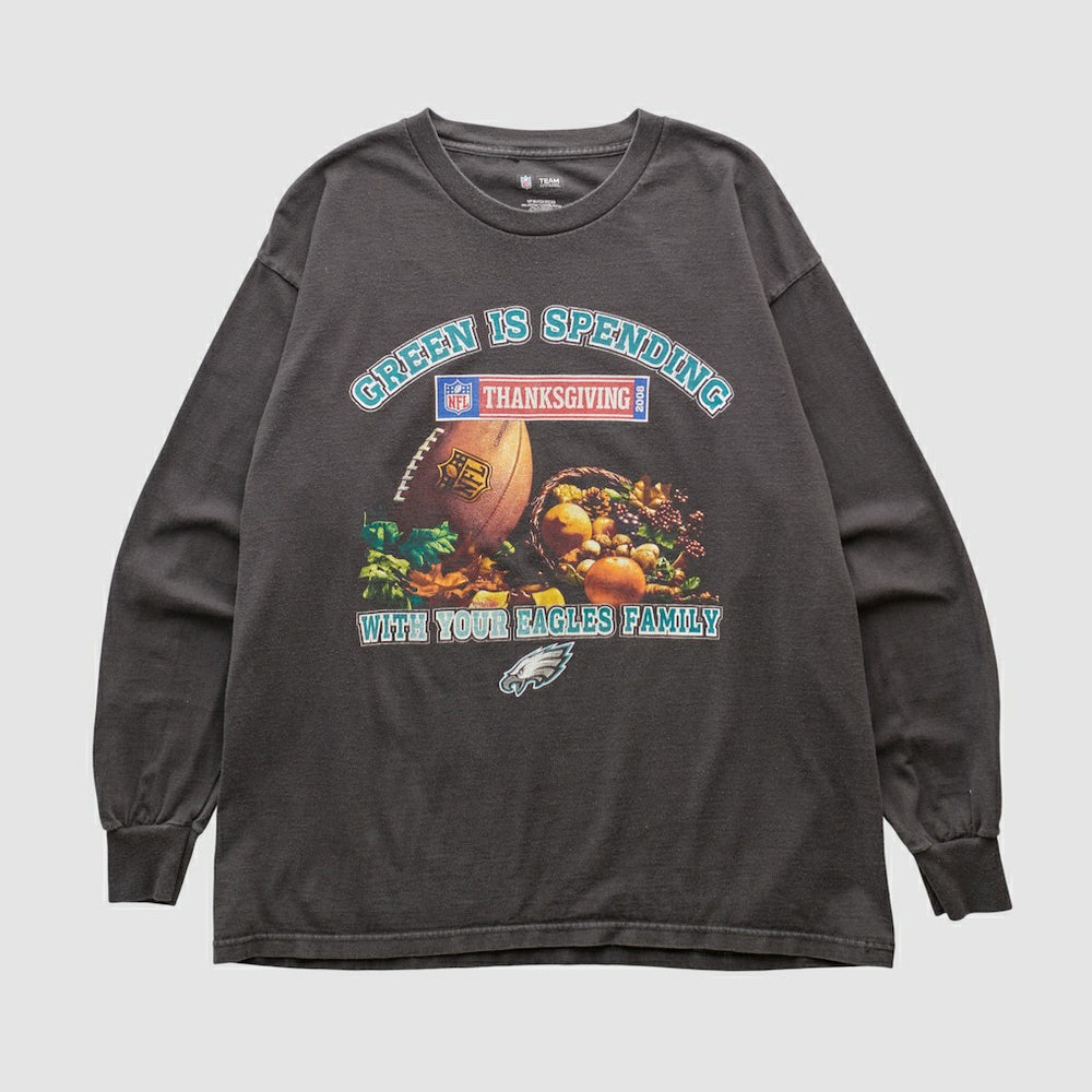 Philadelphia Eagles NFL 2008 Long Sleeve T-shirt - Charcoal Vintage outlet