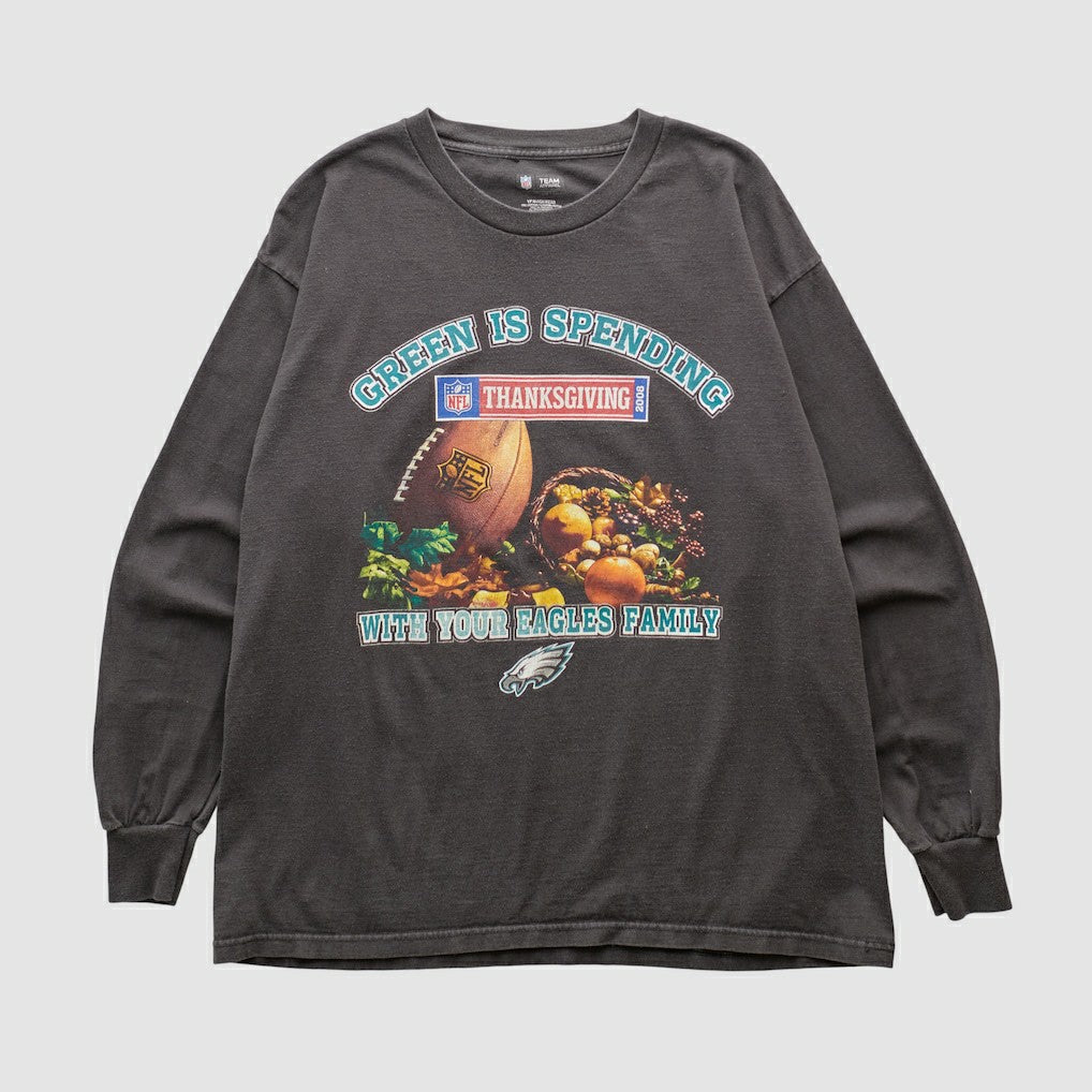 Philadelphia Eagles NFL 2008 Long Sleeve T-shirt - Charcoal Vintage outlet