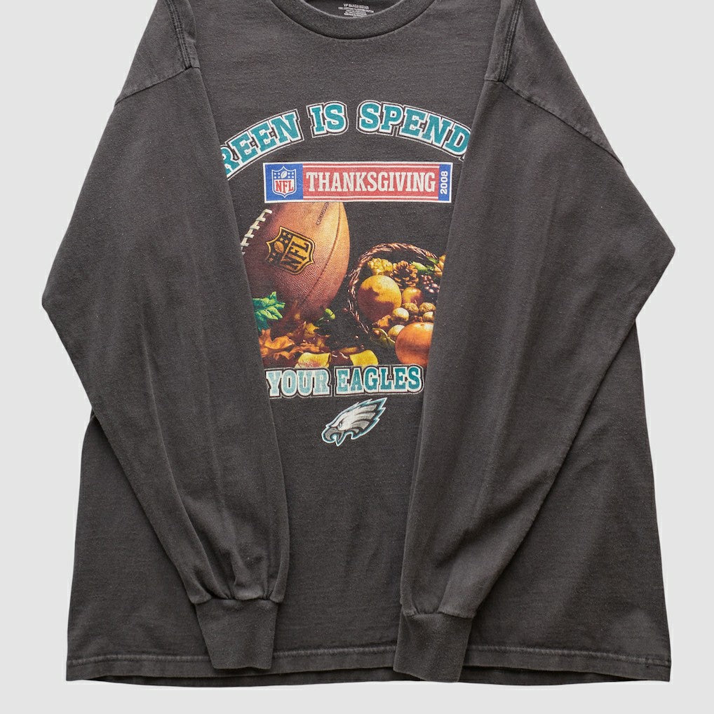 Philadelphia Eagles NFL 2008 Long Sleeve T-shirt - Charcoal Vintage outlet