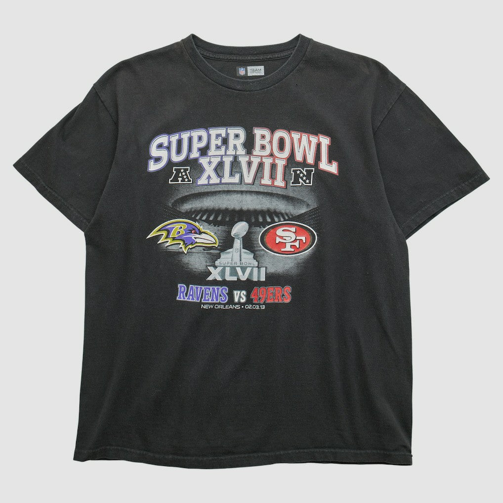 Superbowl XLVII NFL 2013 T-shirt - Black Vintage sale