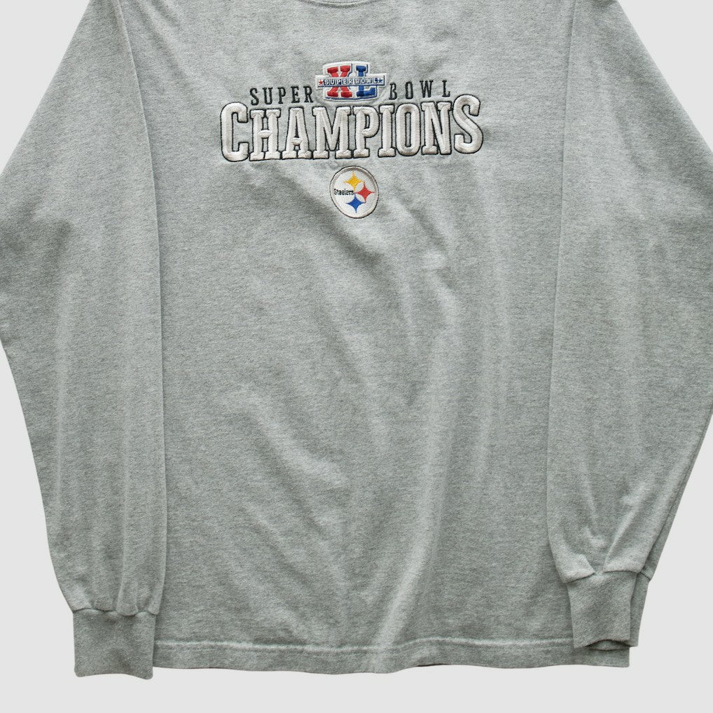 Pittsburgh Steelers Reebok 2006 Long Sleeve T-shirt - Gray Vintage outlet
