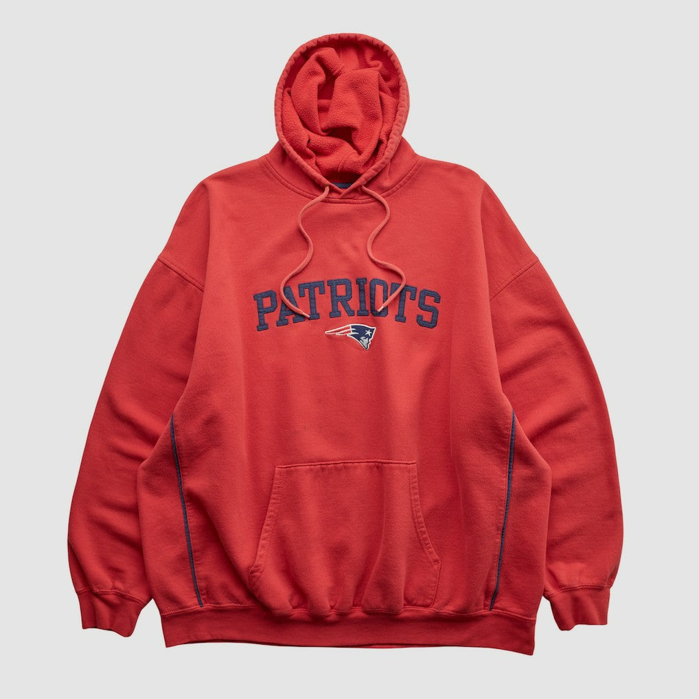 New England Patriots NFL 2000s Hooded Pullover Sweatshirt - Red Vintage sale