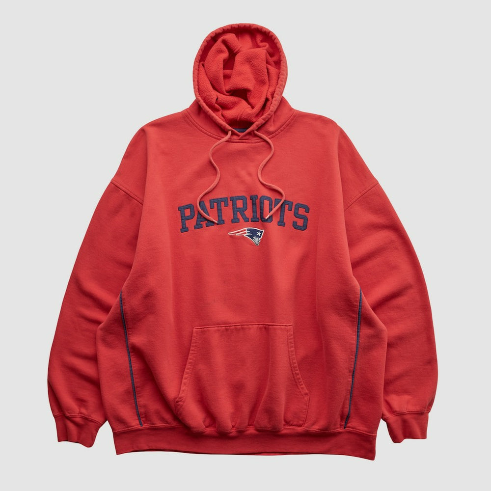 New England Patriots NFL 2000s Hooded Pullover Sweatshirt - Red Vintage sale