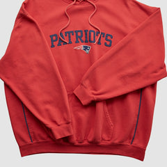 New England Patriots NFL 2000s Hooded Pullover Sweatshirt - Red Vintage sale