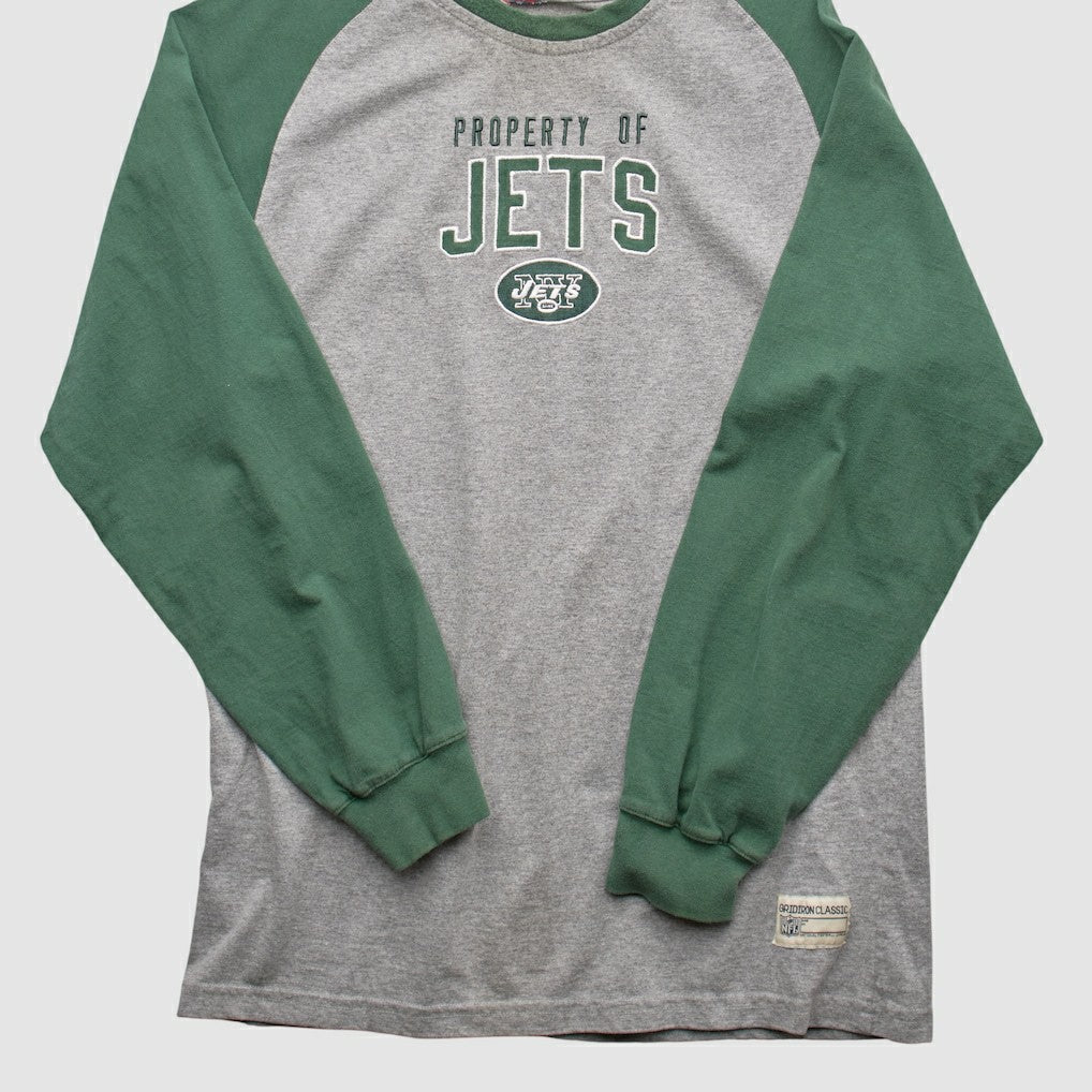 New York Jets NFL 2000s Long Sleeve T-shirt - Heather Gray Vintage outlet