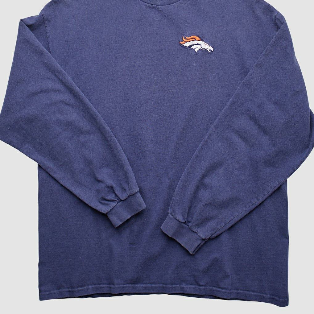 Denver Broncos 90s Pullover Sweatshirt - Navy Vintage for sale
