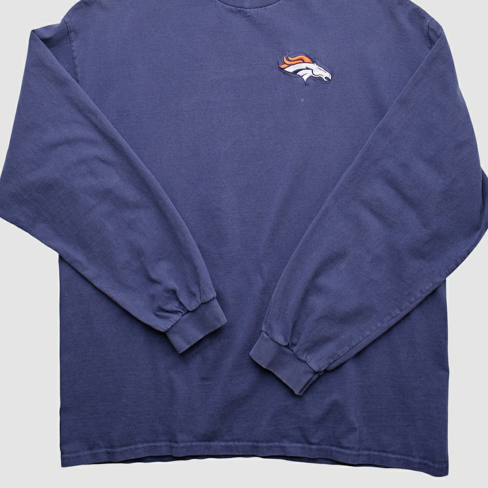 Denver Broncos 90s Pullover Sweatshirt - Navy Vintage for sale
