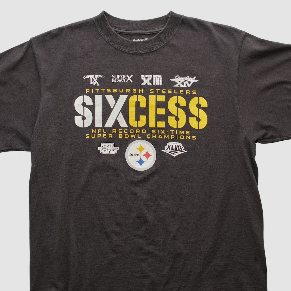 Pittsburgh Steelers Reebok 2009 T-shirt - Black Vintage on sale