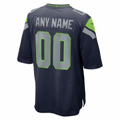 Seattle Seahawks Super Bowl LX Patch Custom Game Jersey - College Navy discount