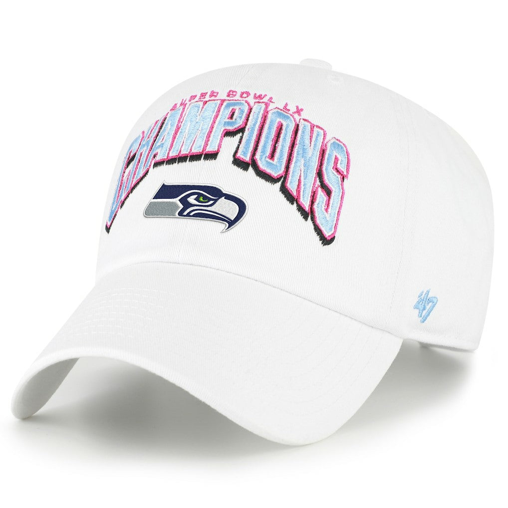 Seattle Seahawks '47 Super Bowl LX Champions Side Patch Clean Up Adjustable Hat - White sale