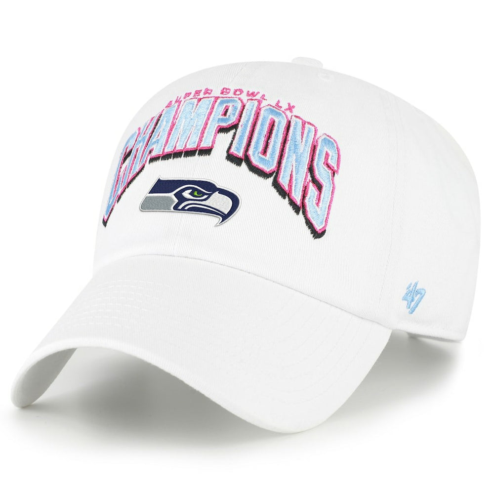 Seattle Seahawks '47 Super Bowl LX Champions Side Patch Clean Up Adjustable Hat - White sale