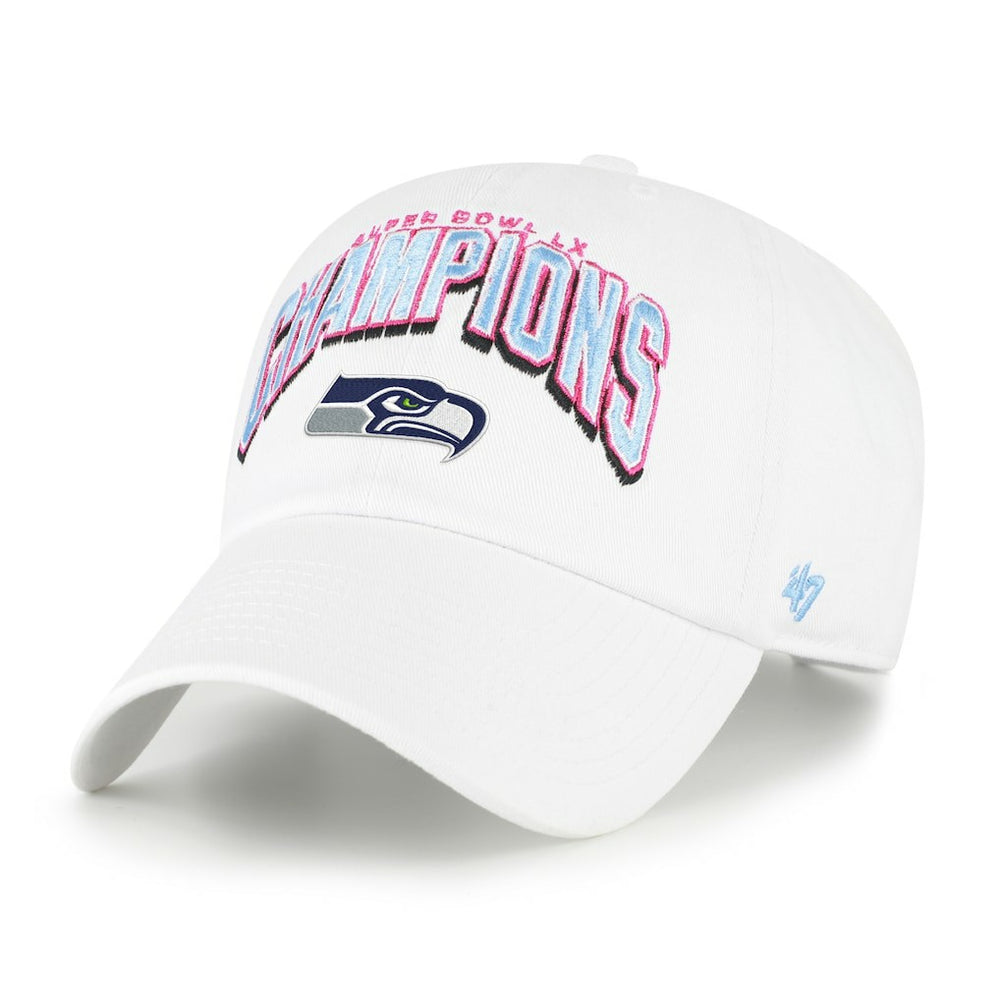 Seattle Seahawks '47 Super Bowl LX Champions Side Patch Clean Up Adjustable Hat - White sale