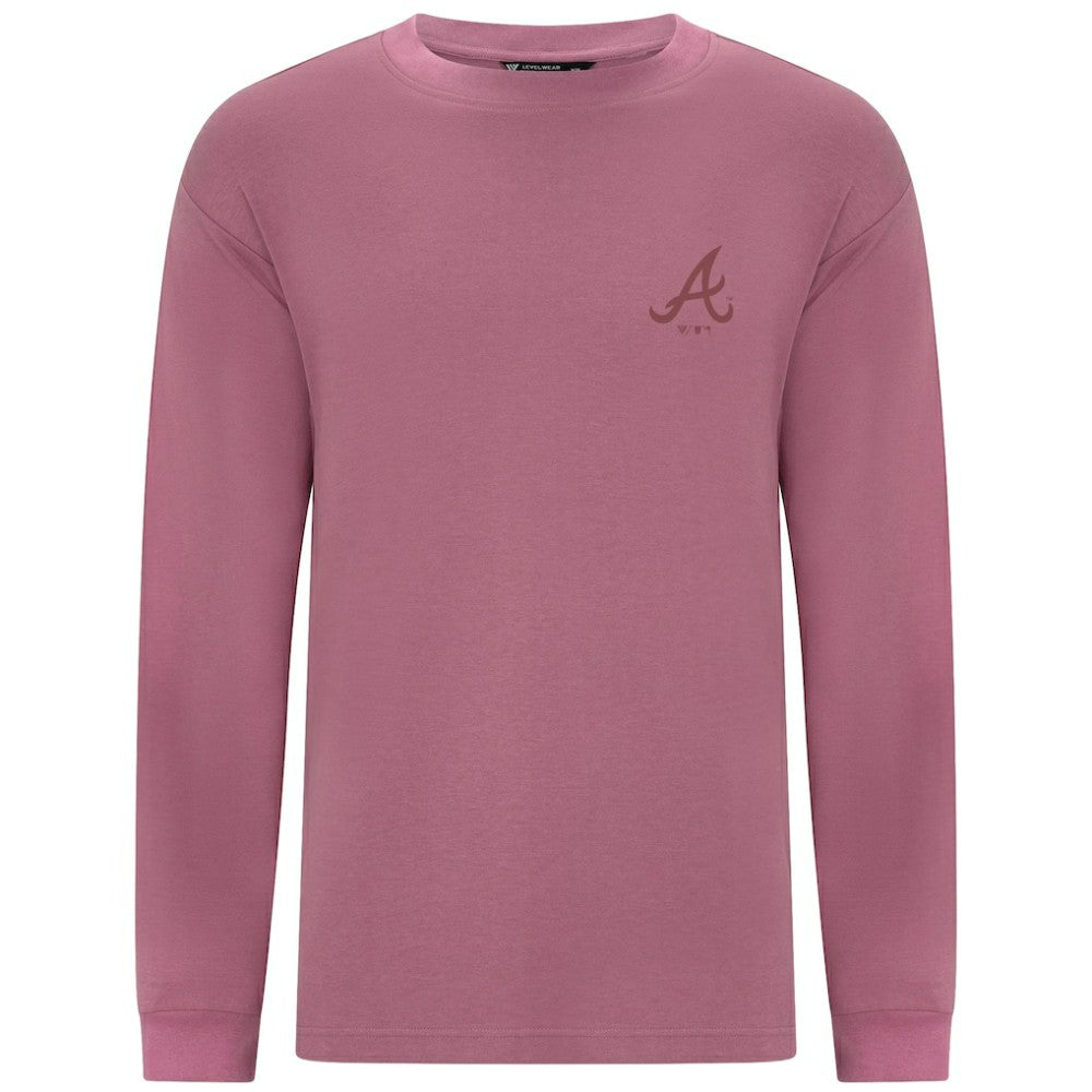 Atlanta Braves Levelwear Bridal Rose Luxe Signature Long Sleeve T-Shirt Pink