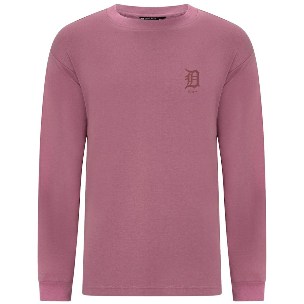 Detroit Tigers Levelwear Bridal Rose Luxe Signature Long Sleeve T-Shirt Pink
