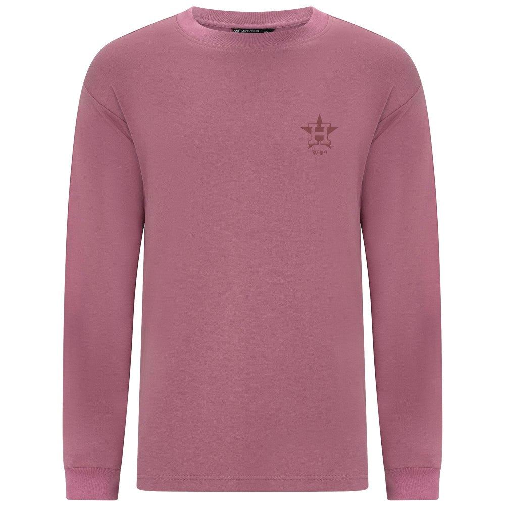 Houston Astros Levelwear Bridal Rose Luxe Signature Long Sleeve T-Shirt Pink