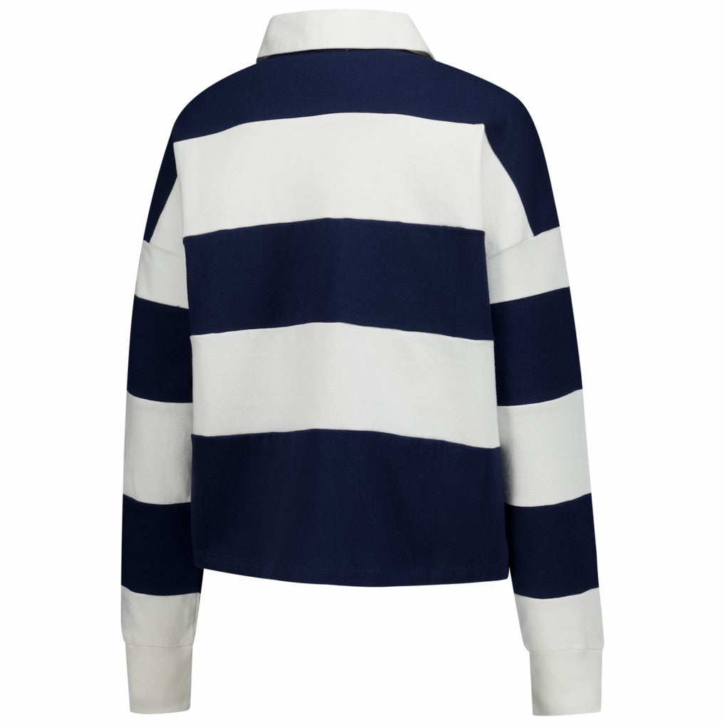 New England Patriots '47 Women's Clubhouse Hall Raven Rugby Long Sleeve T-Shirt - Navy/White sale