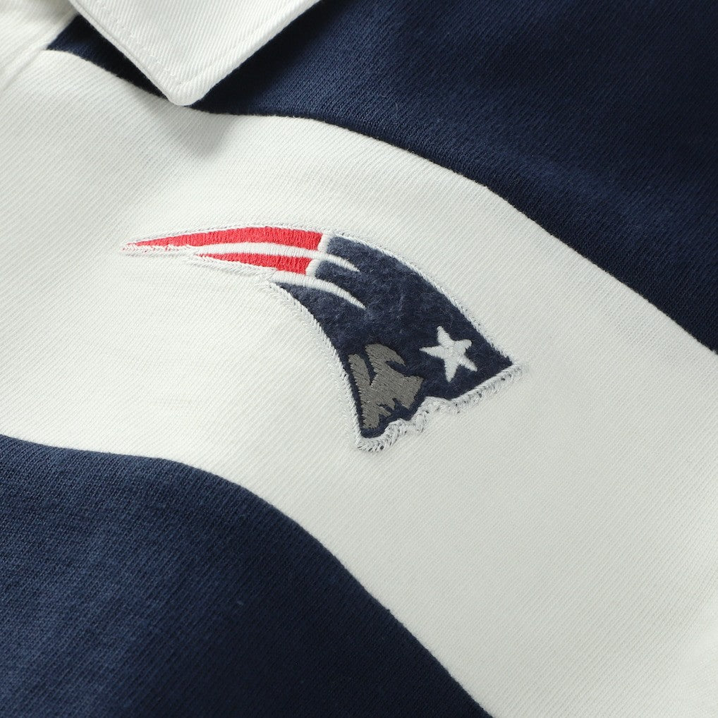 New England Patriots '47 Women's Clubhouse Hall Raven Rugby Long Sleeve T-Shirt - Navy/White sale