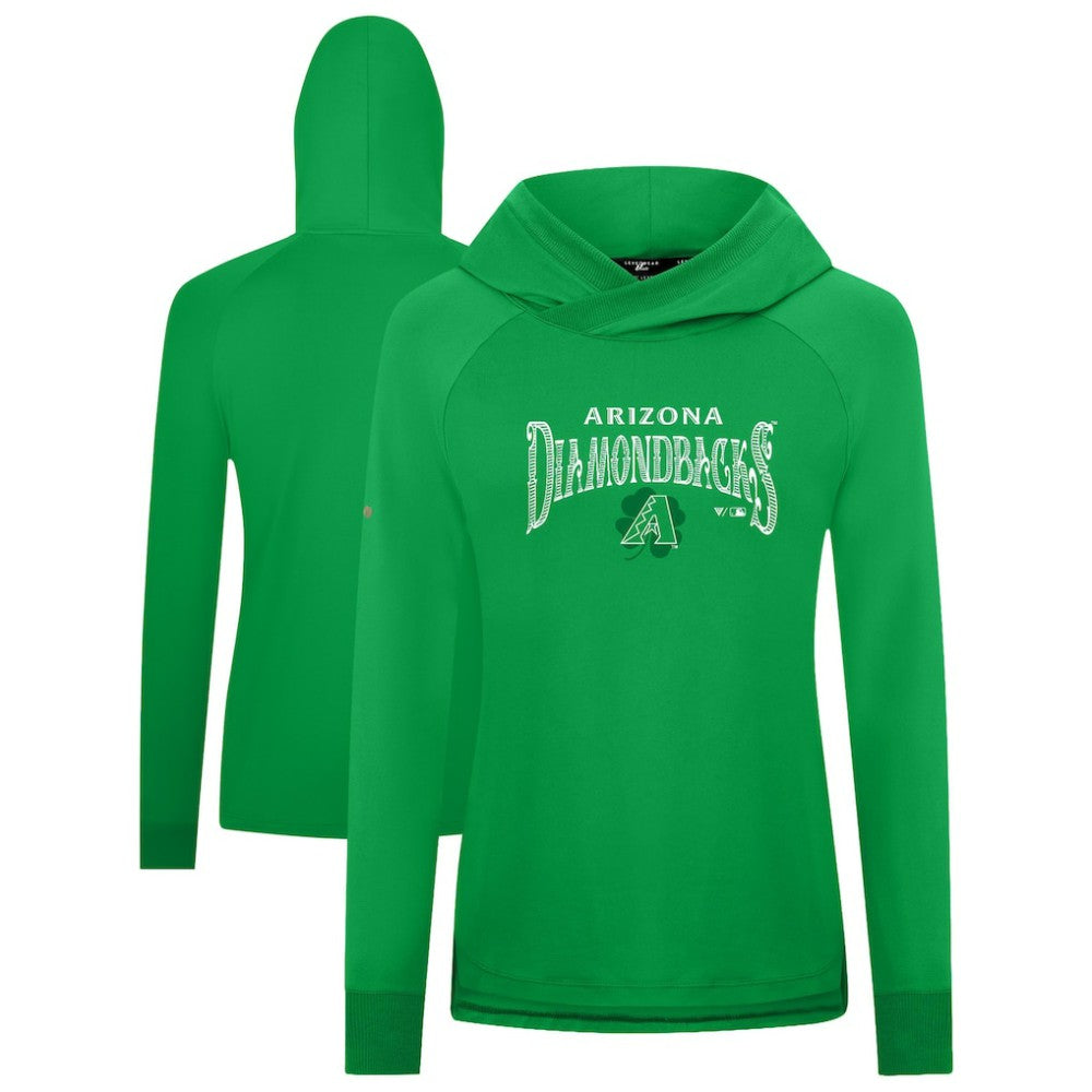 Arizona Diamondbacks Levelwear Women's St. Patrick's Day Slender Raglan Hoodie Green