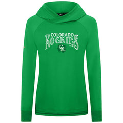 Colorado Rockies Levelwear Women's St. Patrick's Day Slender Raglan Hoodie Green
