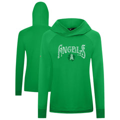Los Angeles Angels Levelwear Women's St. Patrick's Day Slender Raglan Hoodie Green