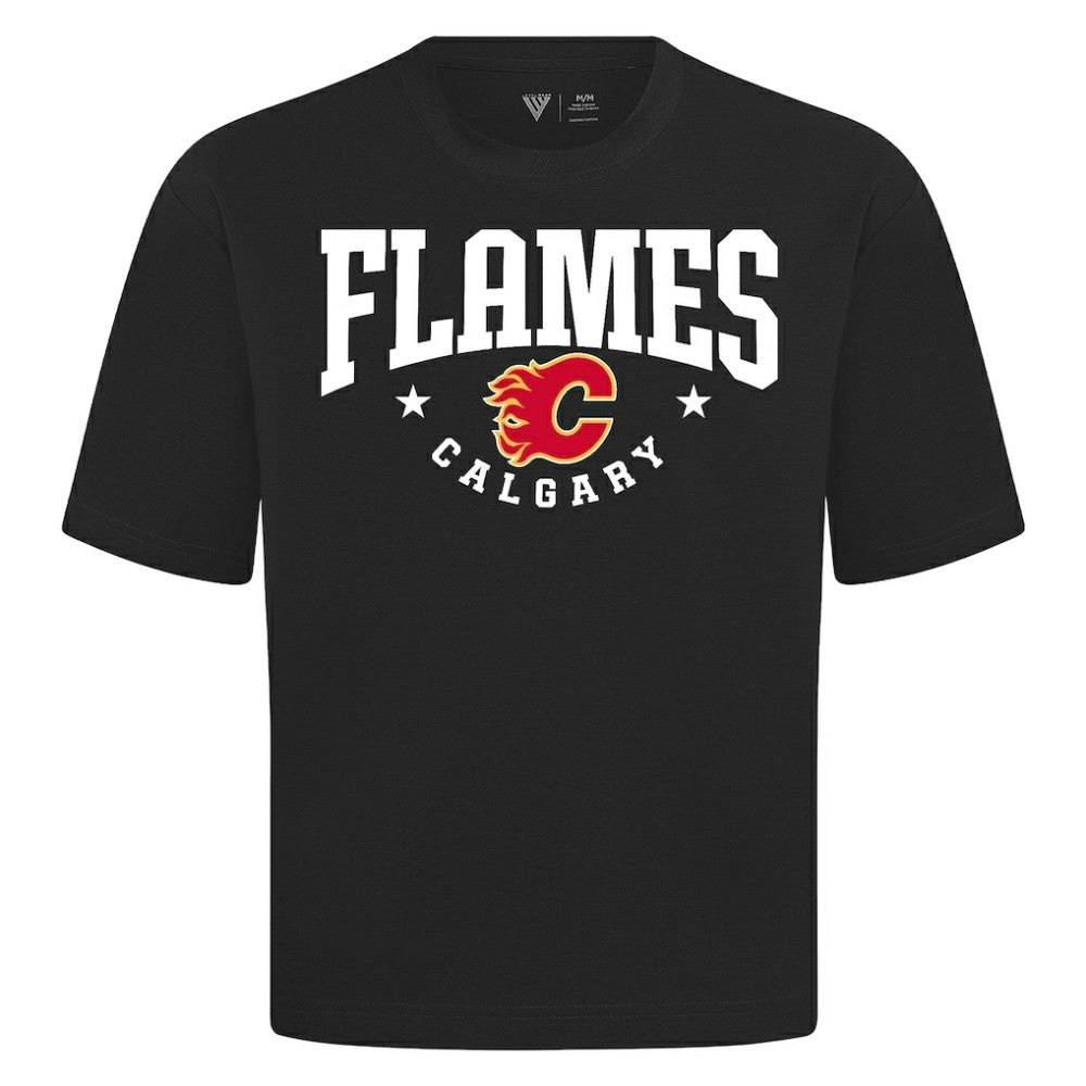 Calgary Flames Levelwear Luxe Signature Knit T-Shirt - Black T-shirts