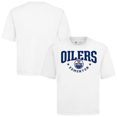 Edmonton Oilers Levelwear Luxe Signature Knit T-Shirt - White T-shirts
