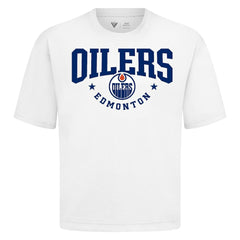 Edmonton Oilers Levelwear Luxe Signature Knit T-Shirt - White T-shirts