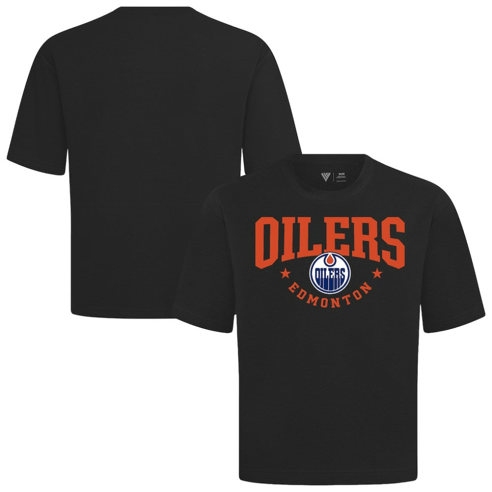 Edmonton Oilers Levelwear Luxe Signature Knit T-Shirt - Black T-shirts