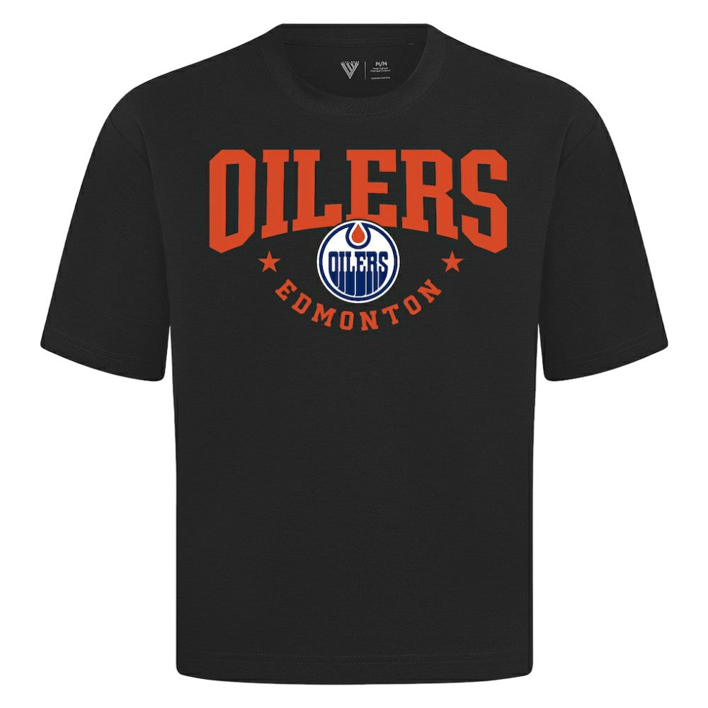 Edmonton Oilers Levelwear Luxe Signature Knit T-Shirt - Black T-shirts