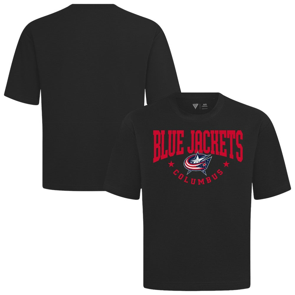 Columbus Blue Jackets Levelwear Luxe Signature Knit T-Shirt - Black T-shirts