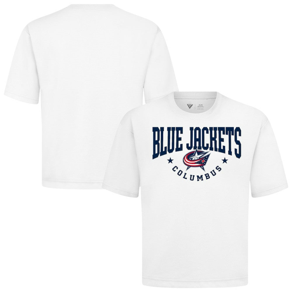 Columbus Blue Jackets Levelwear Luxe Signature Knit T-Shirt - White T-shirts