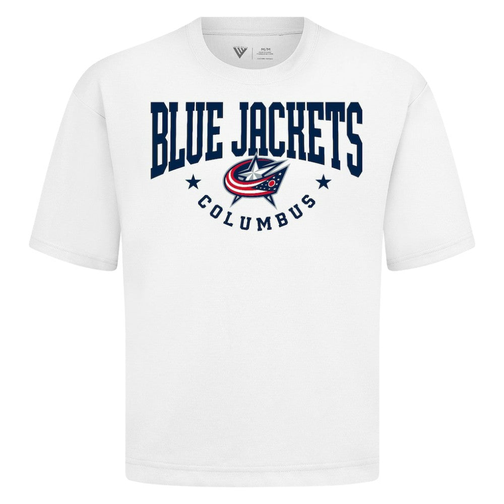 Columbus Blue Jackets Levelwear Luxe Signature Knit T-Shirt - White T-shirts