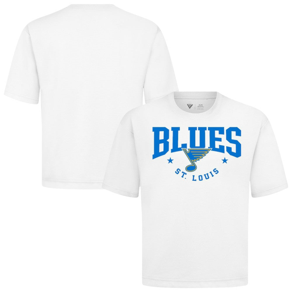 St. Louis Blues Levelwear Luxe Signature Knit T-Shirt - White T-shirts