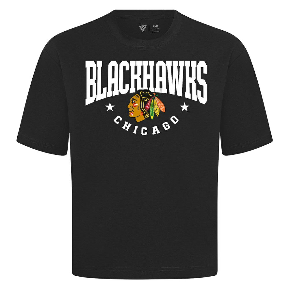 Chicago Blackhawks Levelwear Luxe Signature Knit T-Shirt - Black T-shirts