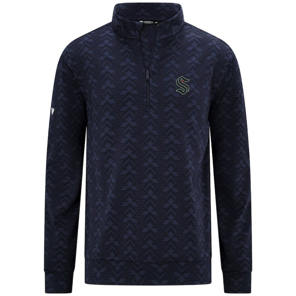 Seattle Kraken Levelwear Chameleon Quarter-Zip Sweatshirt - Navy Sweatshirts