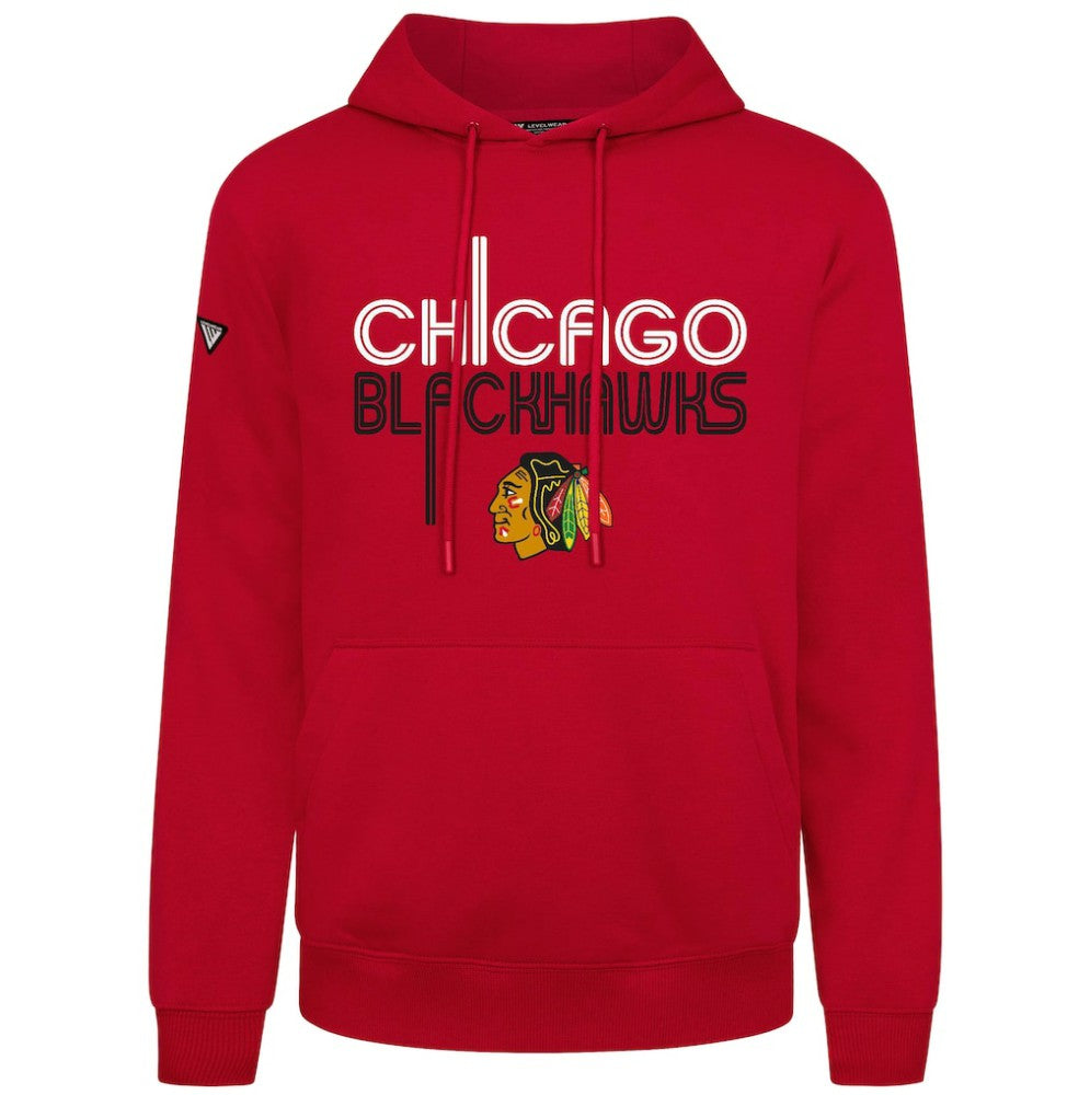 Chicago Blackhawks Levelwear Podium Lanes Hoodie - Red Hoodies