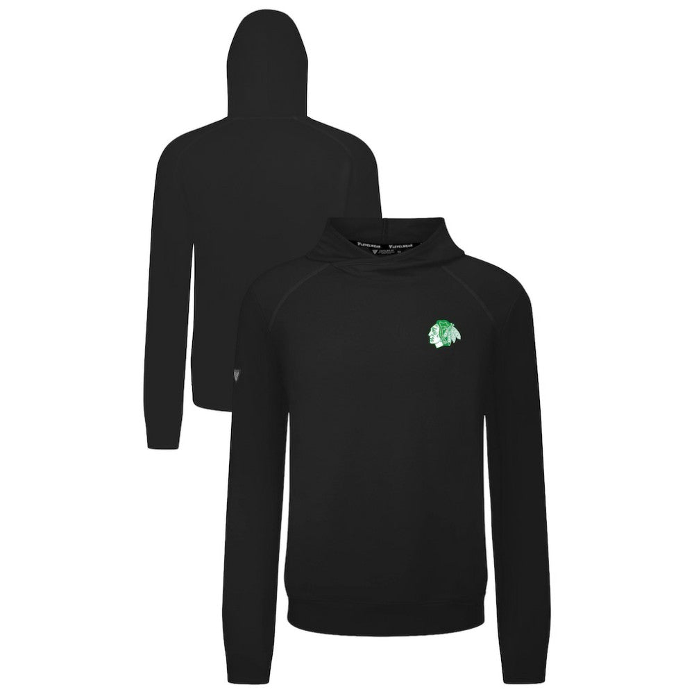 Chicago Blackhawks Levelwear St. Patrick's Day Mandate Tri-Blend Hoodie - Black Hoodies