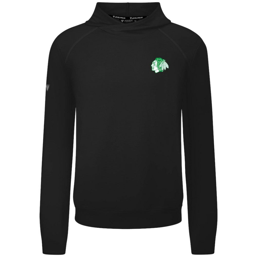 Chicago Blackhawks Levelwear St. Patrick's Day Mandate Tri-Blend Hoodie - Black Hoodies