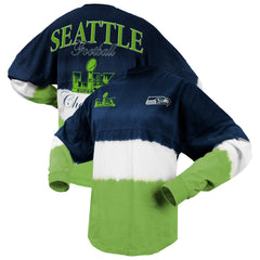 Seattle Seahawks Spirit Jersey Women's Super Bowl LX Champions Horizontal Ombre Long Sleeve T-Shirt - College Navy/Neon Green sale